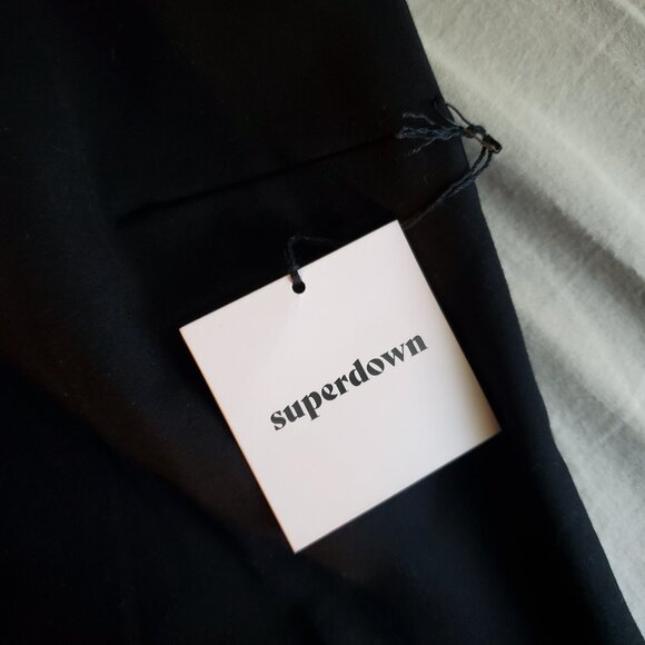 SUPERDOWN | Bodycon Nia Side Slit Mesh Long Sleeves Black Mini Dress (Size L) - Picture 8 of 11